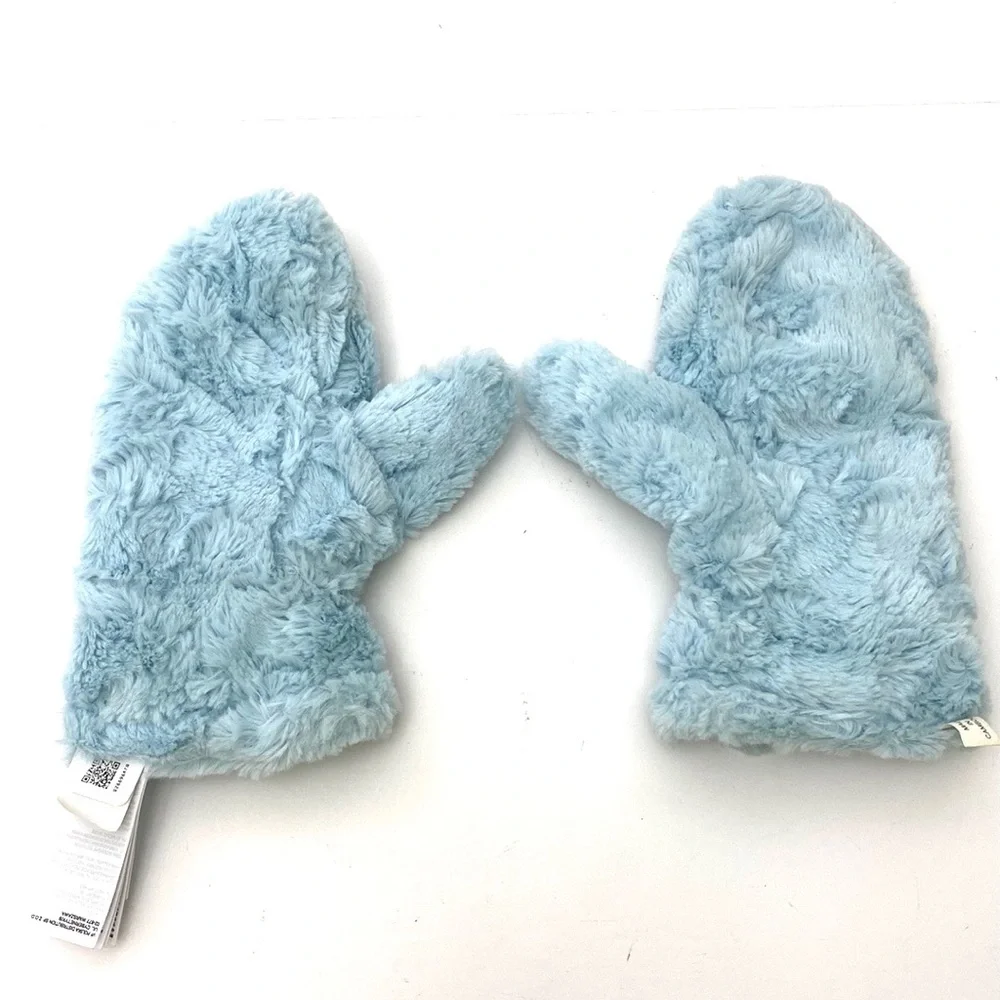 North Face Girls Grey/Mint Mossbud Swirl Fleece Mittens